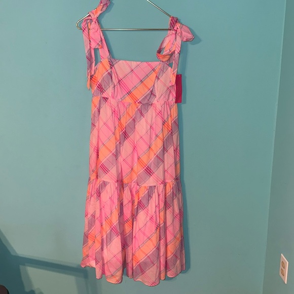 Lilly Pulitzer Pink and Purple Plaid Midi Dress - Picture 3 of 8